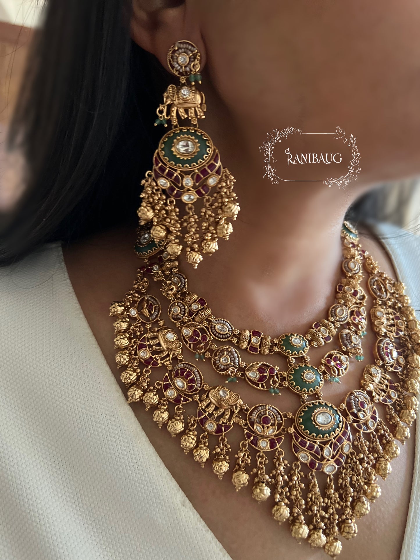 Rajkumari Traditional Heritage Gold And Pearl Jewellery Set By Ranibaug