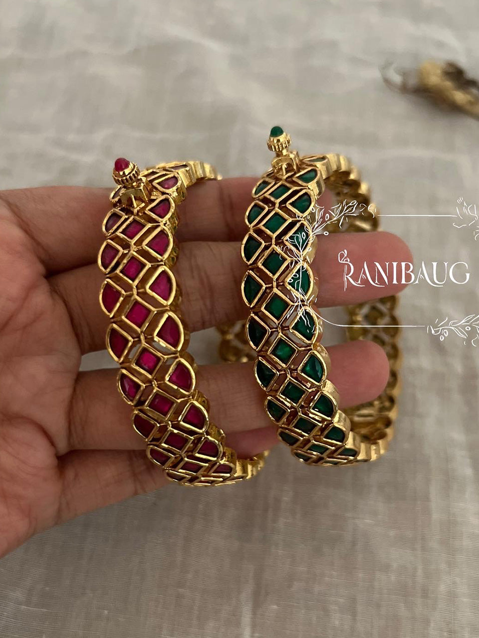 Aanchal Gold Plated Traditional Bangles By Ranibaug