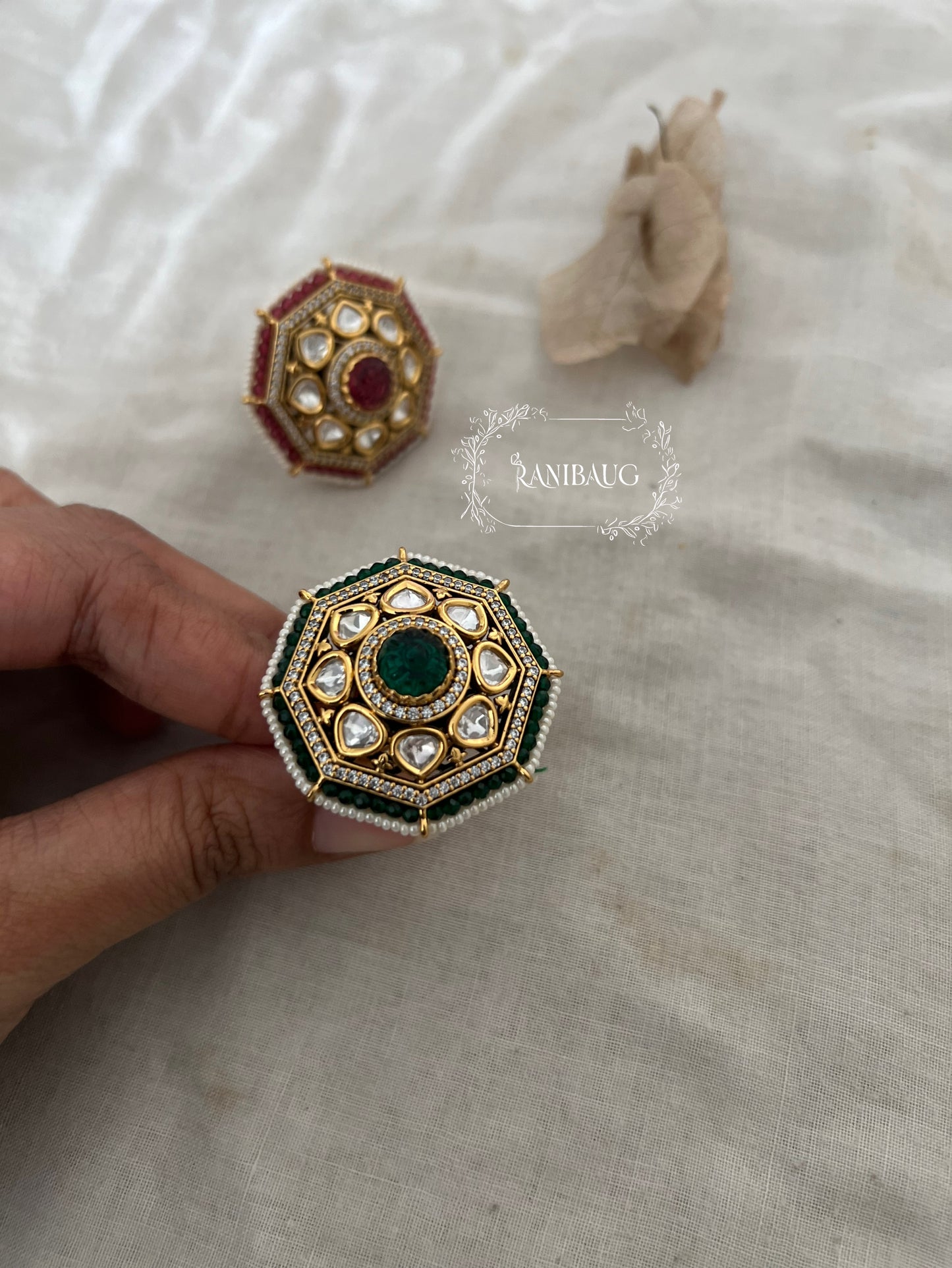 Anika Royal Heritage Polki Kundan Ring By Ranibaug