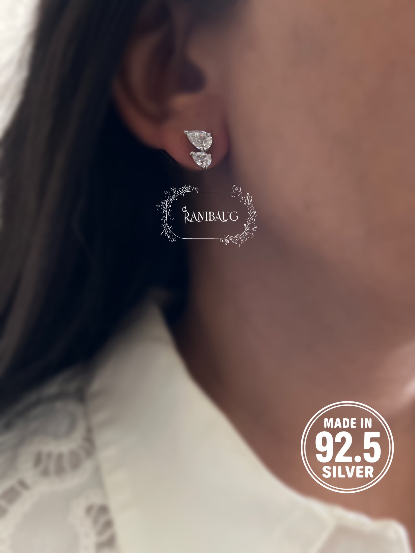 Aria Geometric Small Cute 92.5 Silver Ear Studs By Ranibaug