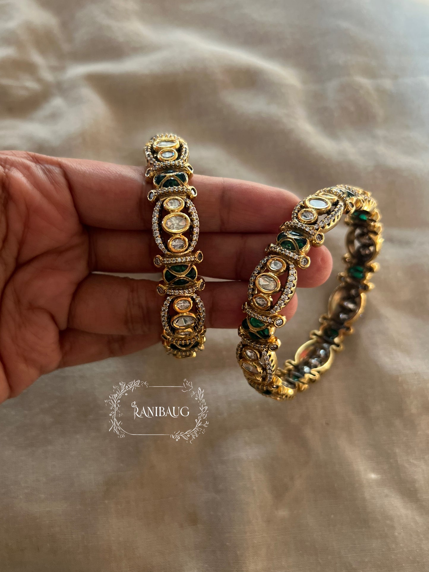 Ashima Gold Polki Bangles Set Festive Jewelry By Ranibaug