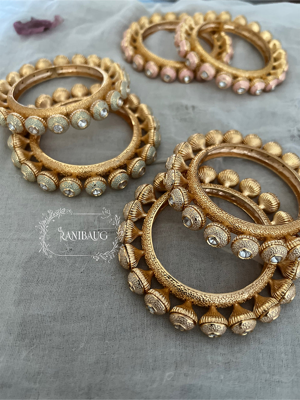 Ashna Kundan Bangles Set By Ranibaug