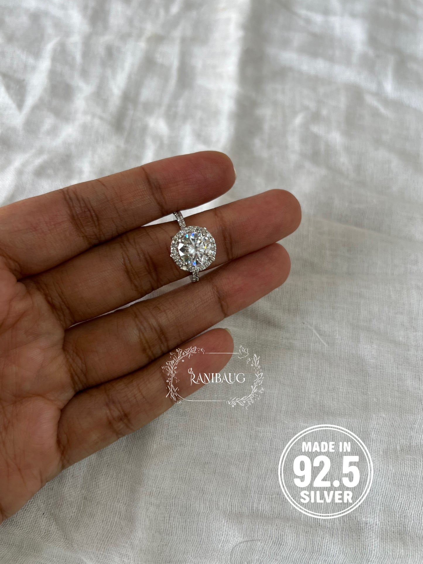 Aurette Royal Vintage Solitaire Pure 92.5 Silver Ring Wedding Jewelry By Ranibaug