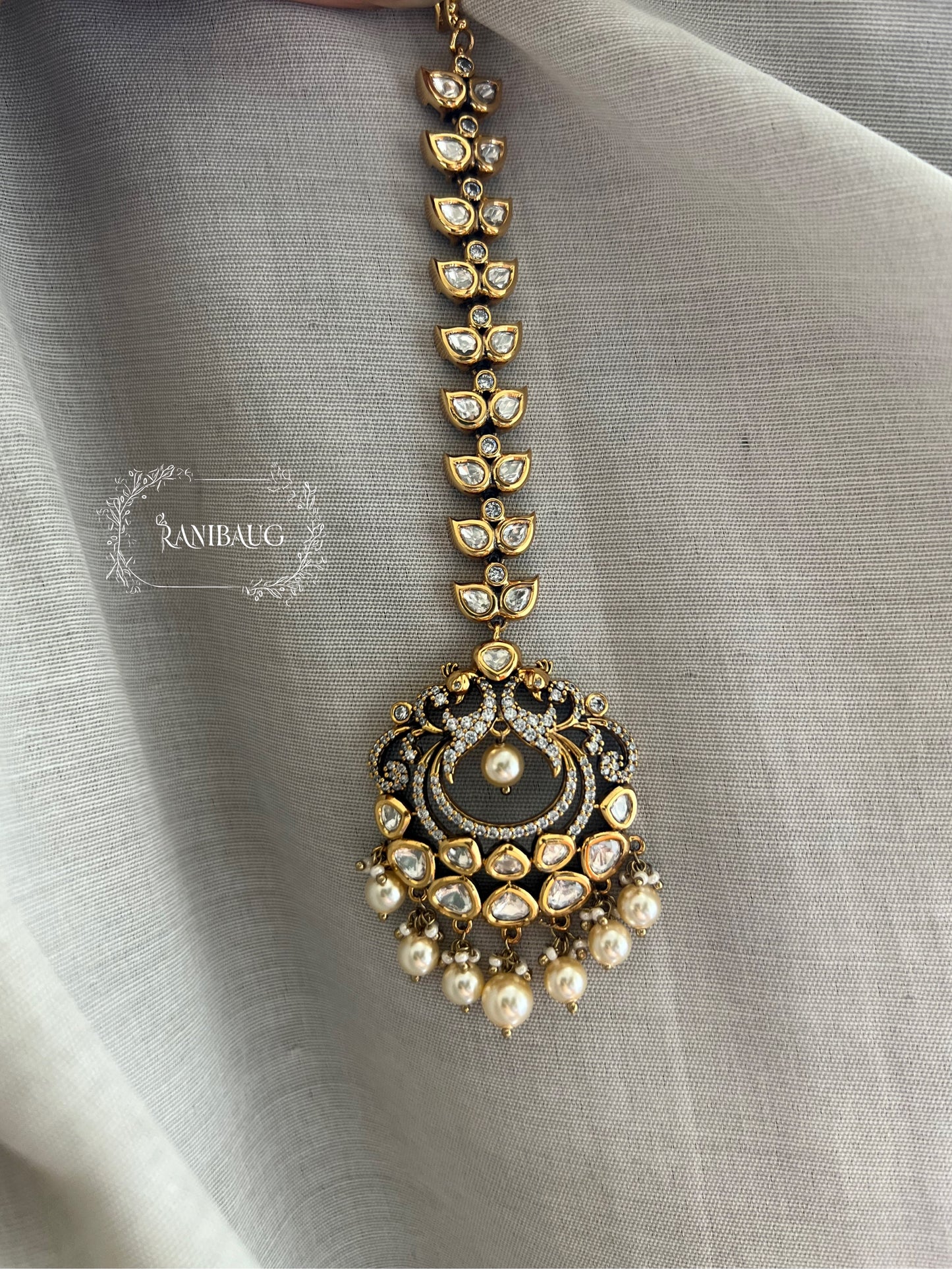 Ayushi Premium Artificial Gold Plated Hair Tikka Jewelry By Ranibaug