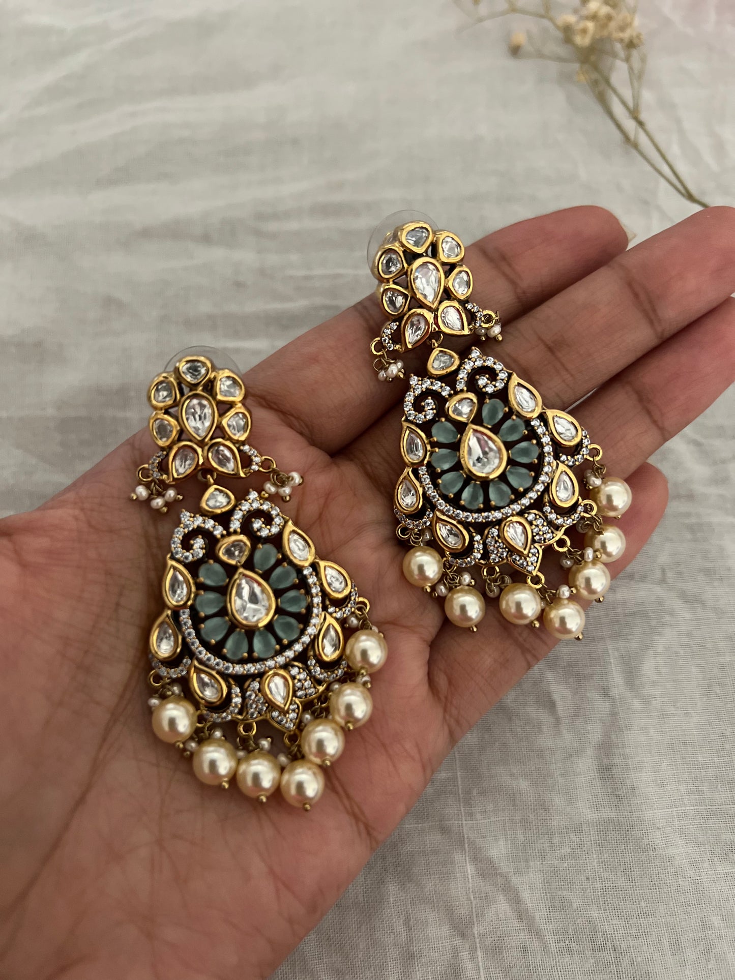 Eraya Heritage Polki Gemstone Danglers | Ranibaug