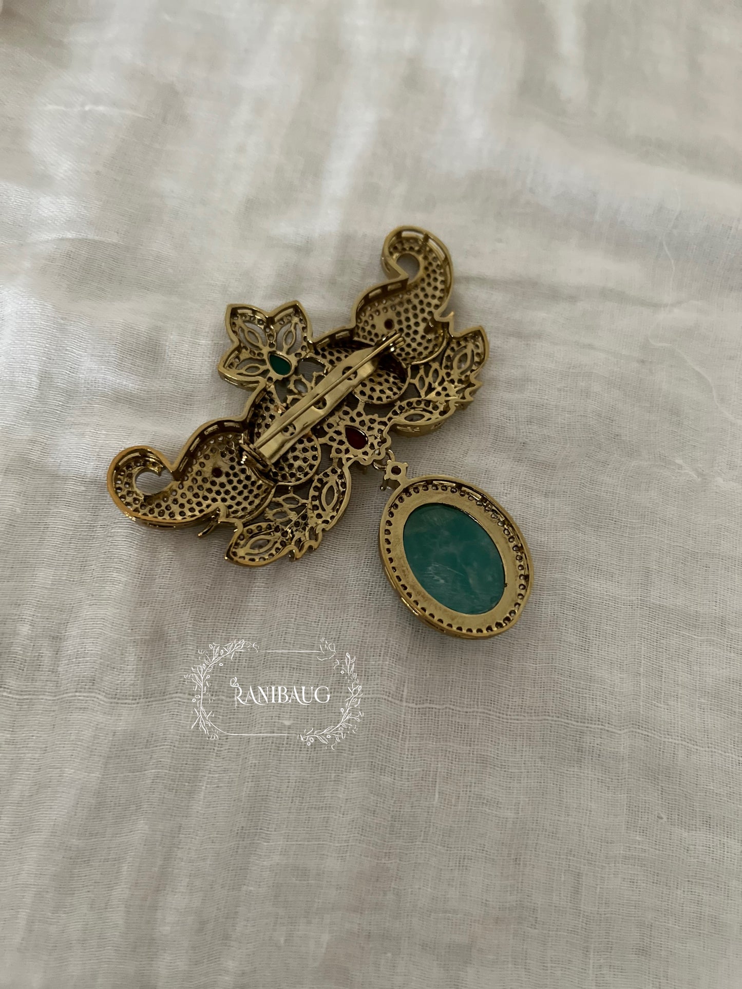 Gajmukha Vintage Royal Designer Festive Brooch For Wedding By Ranibaug