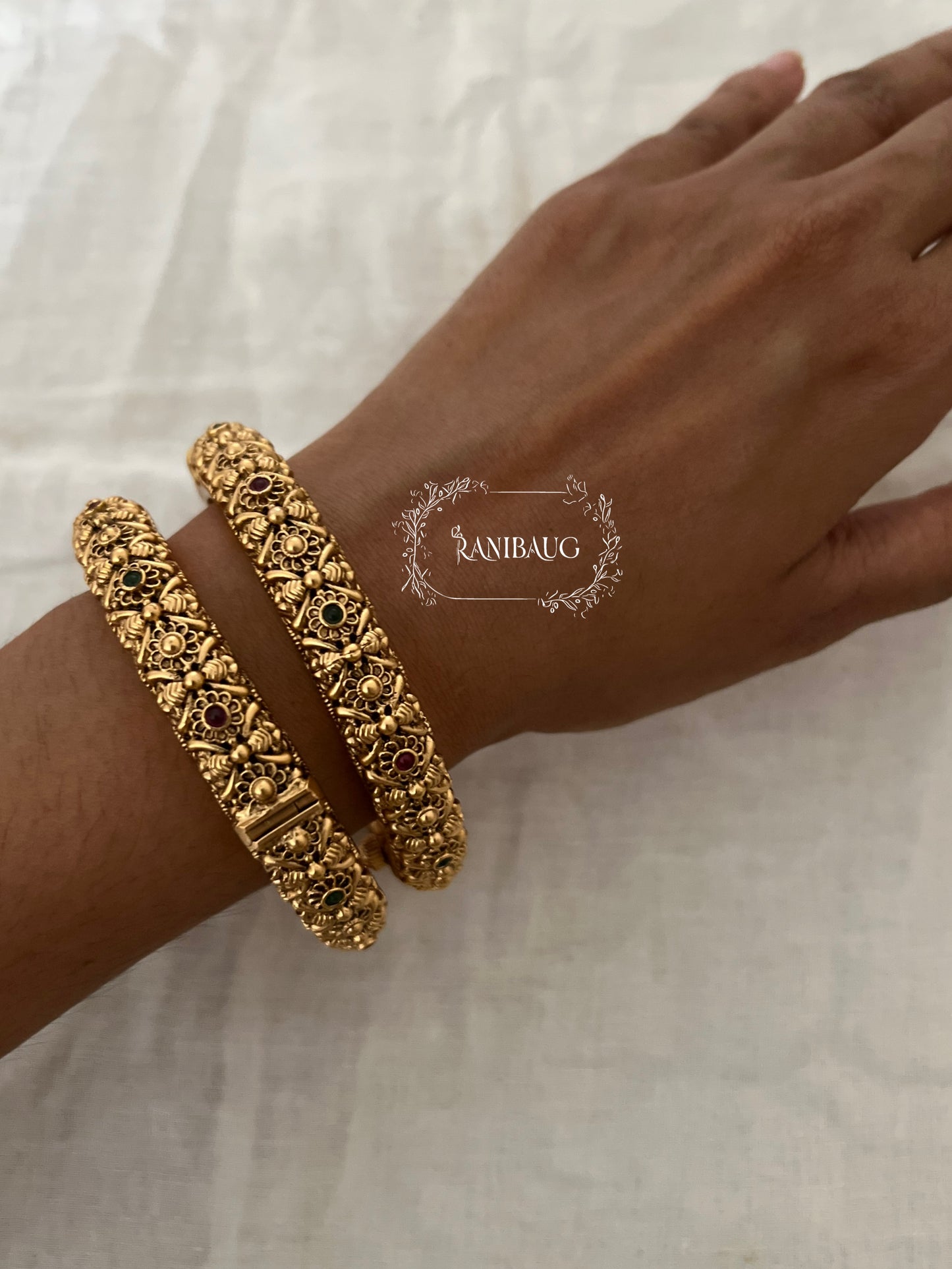 Shambhavi Golden Designer Bangle By Ranibaug