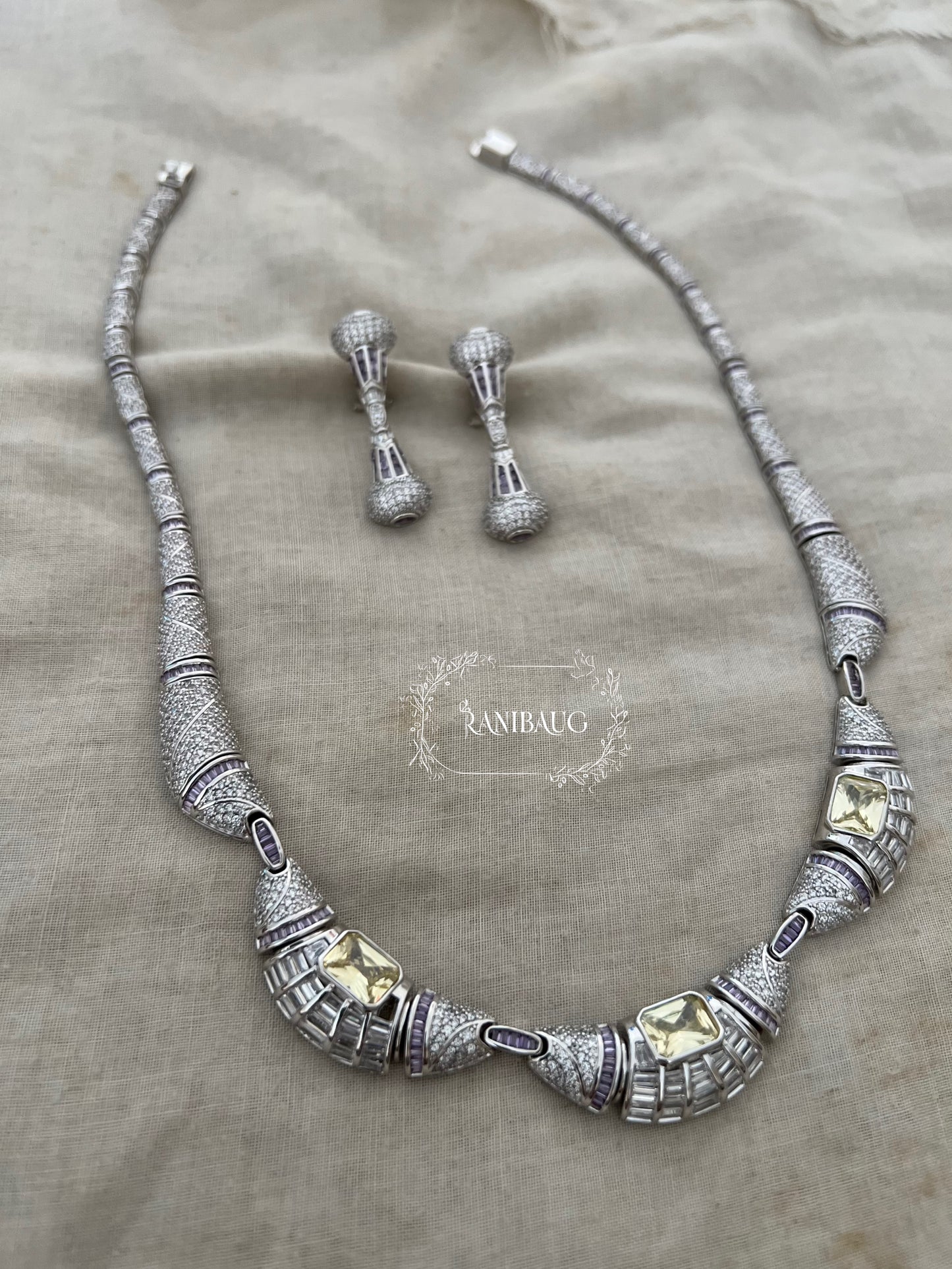 Isharya Designer Diamond Elegance Necklace Set By Ranibaug