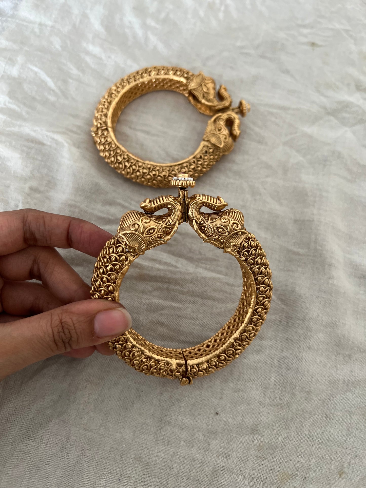 Kamakhya Gold Elephant Bangles Online Shopping By Ranibaug