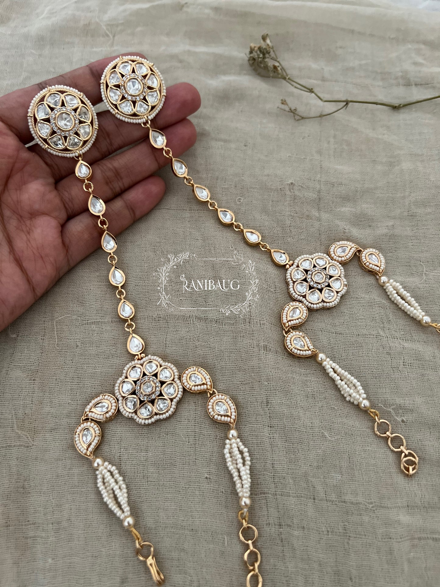 Komal Kundan Pearls Designer Hathphool For Women | Ranibaug
