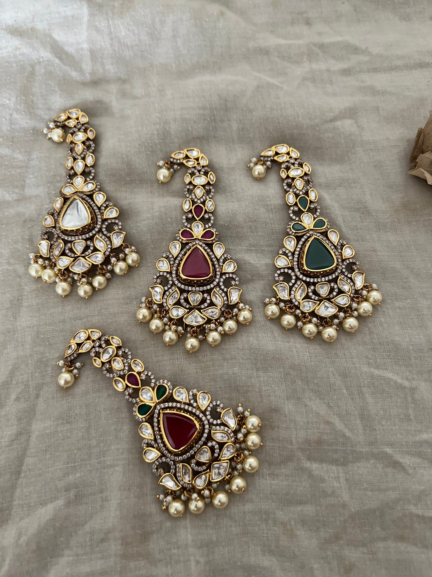 Kunwar Gold Plated Polki Kundan Premium Turban Kalgi Brooch By Ranibaug With Color Options
