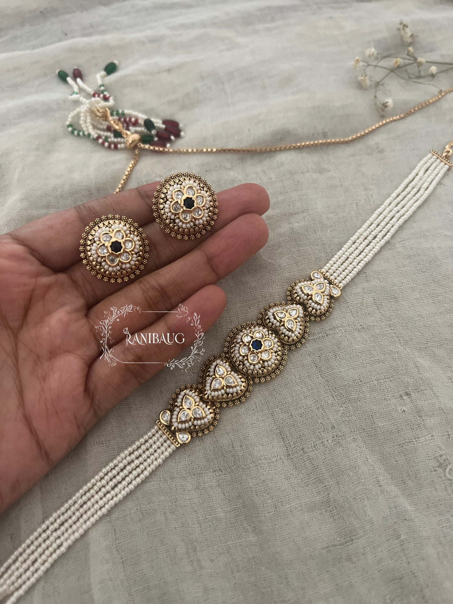 Malti Colorful Beaded Meenakari Neck Choker For Ethnic Wear By Ranibaug