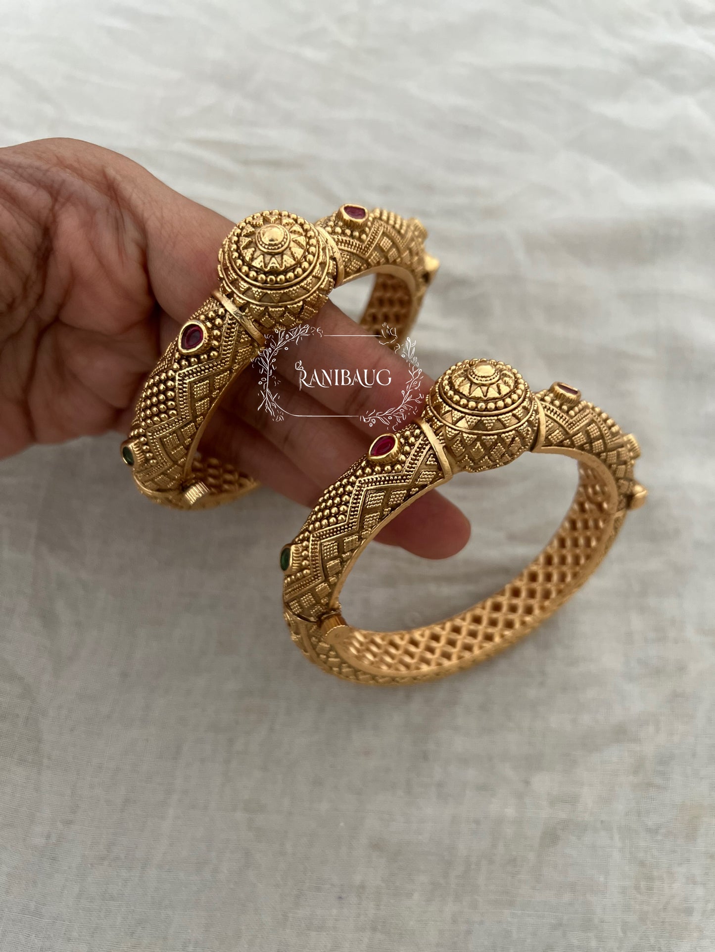 Manali Antique Gold Bangles Kada By Ranibaug