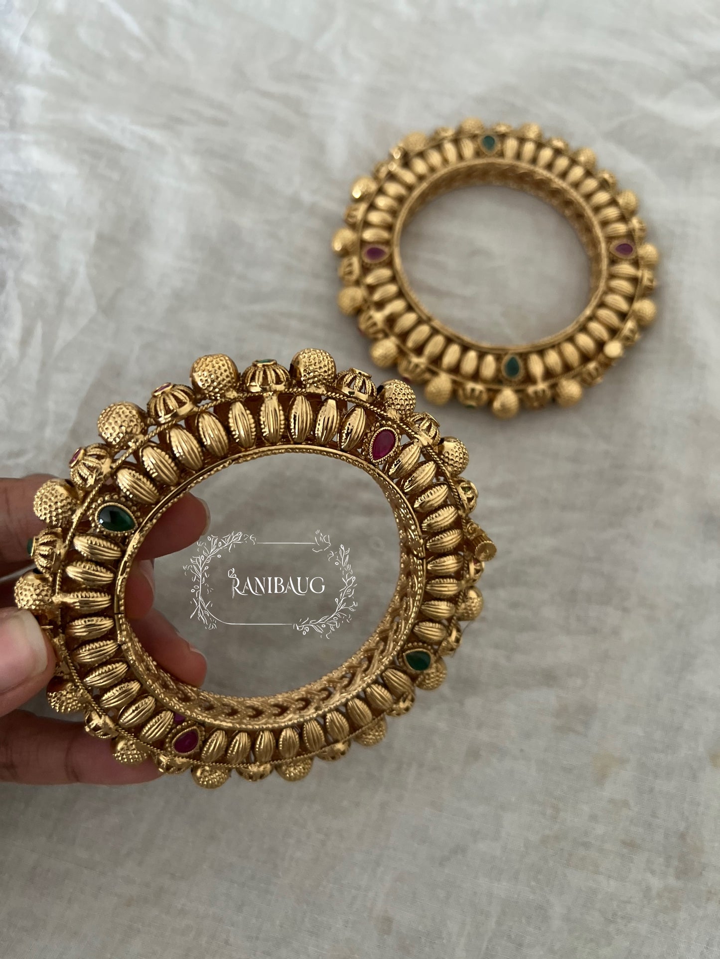 Meenakshi Designer Gold Pacheli Bangles By Ranibaug