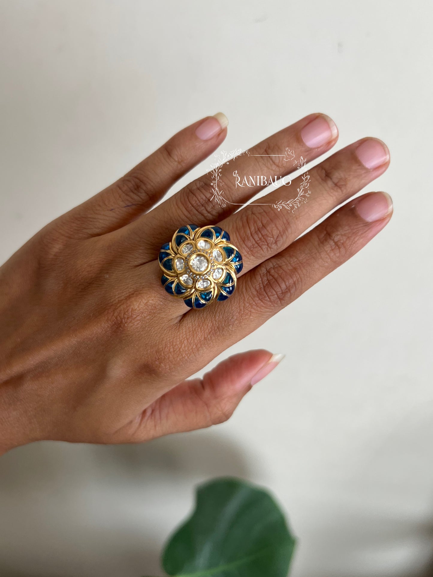 Meenu Colored Silhouette Floral Finger Traditional Ring Jewelry By Ranibaug