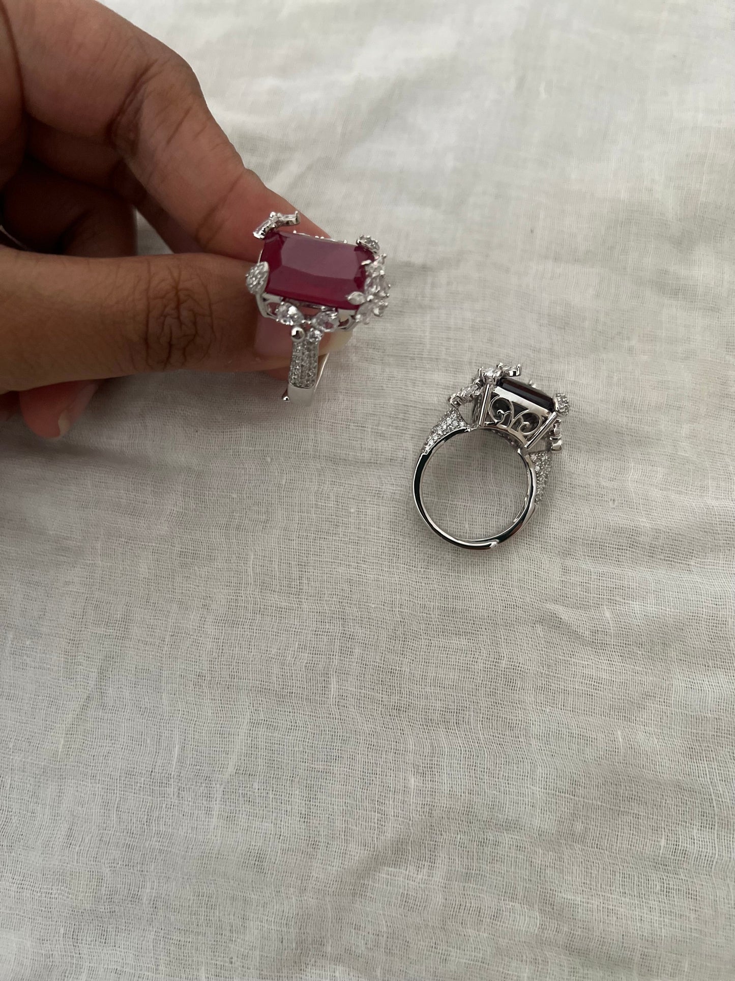 Monarch Crest Diamond Statement Ring By Ranibaug