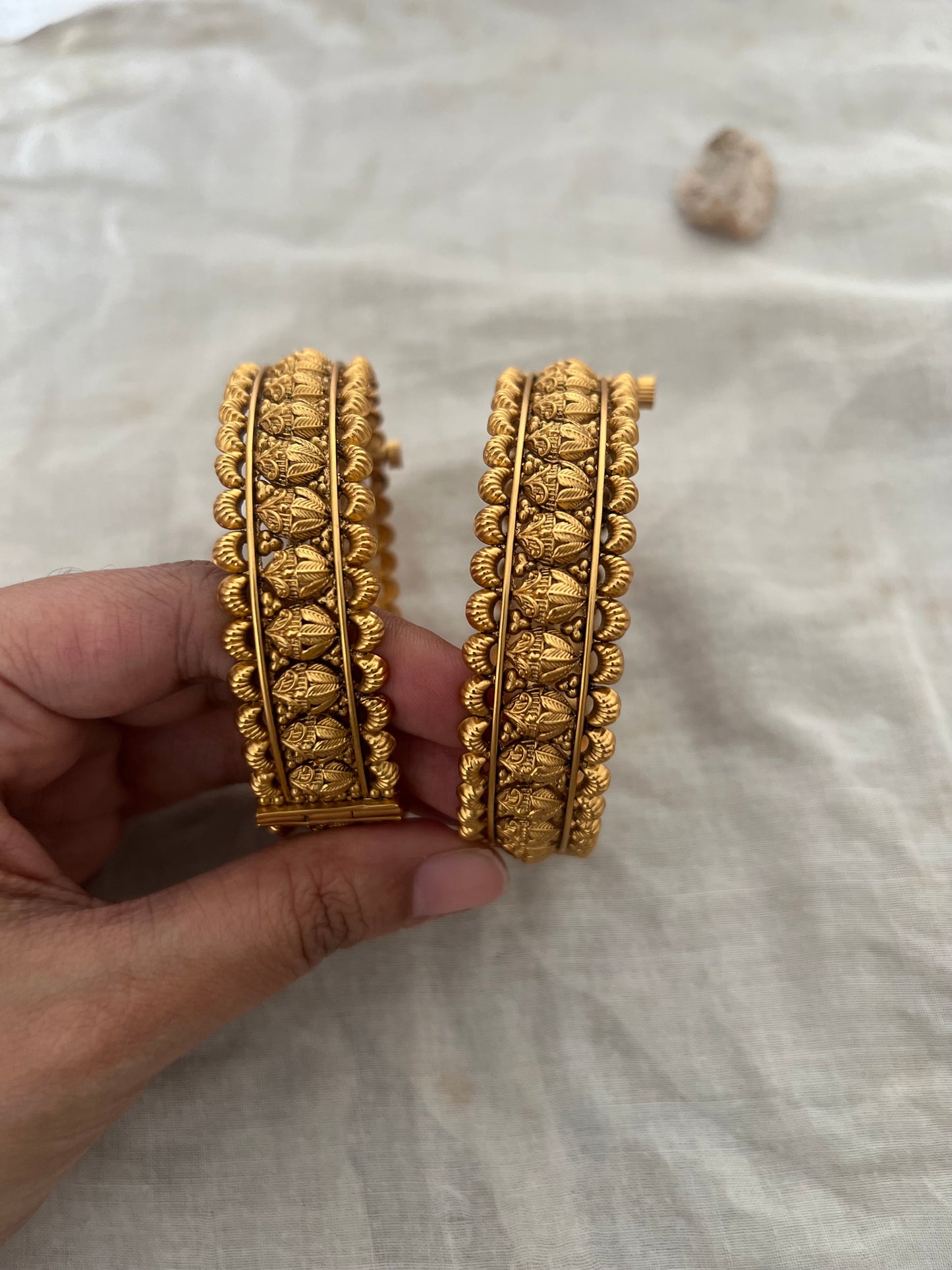 Monika Traditional Temple Gold Meenakari Bangles By Ranibaug