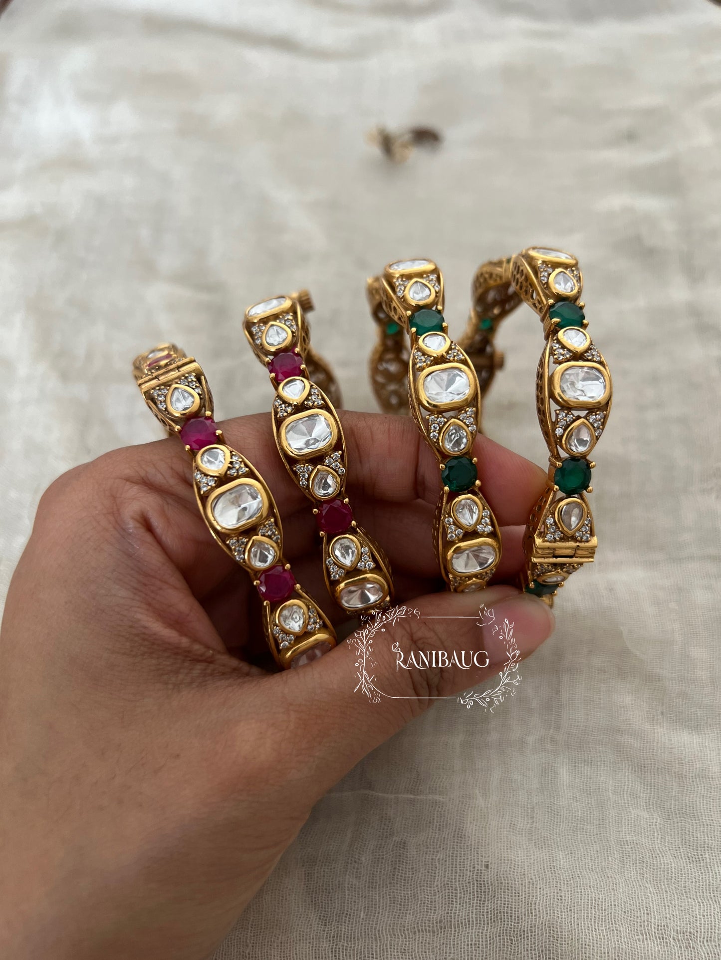 Niharika Vintage Kundan Bangles And Kada Online By Ranibaug