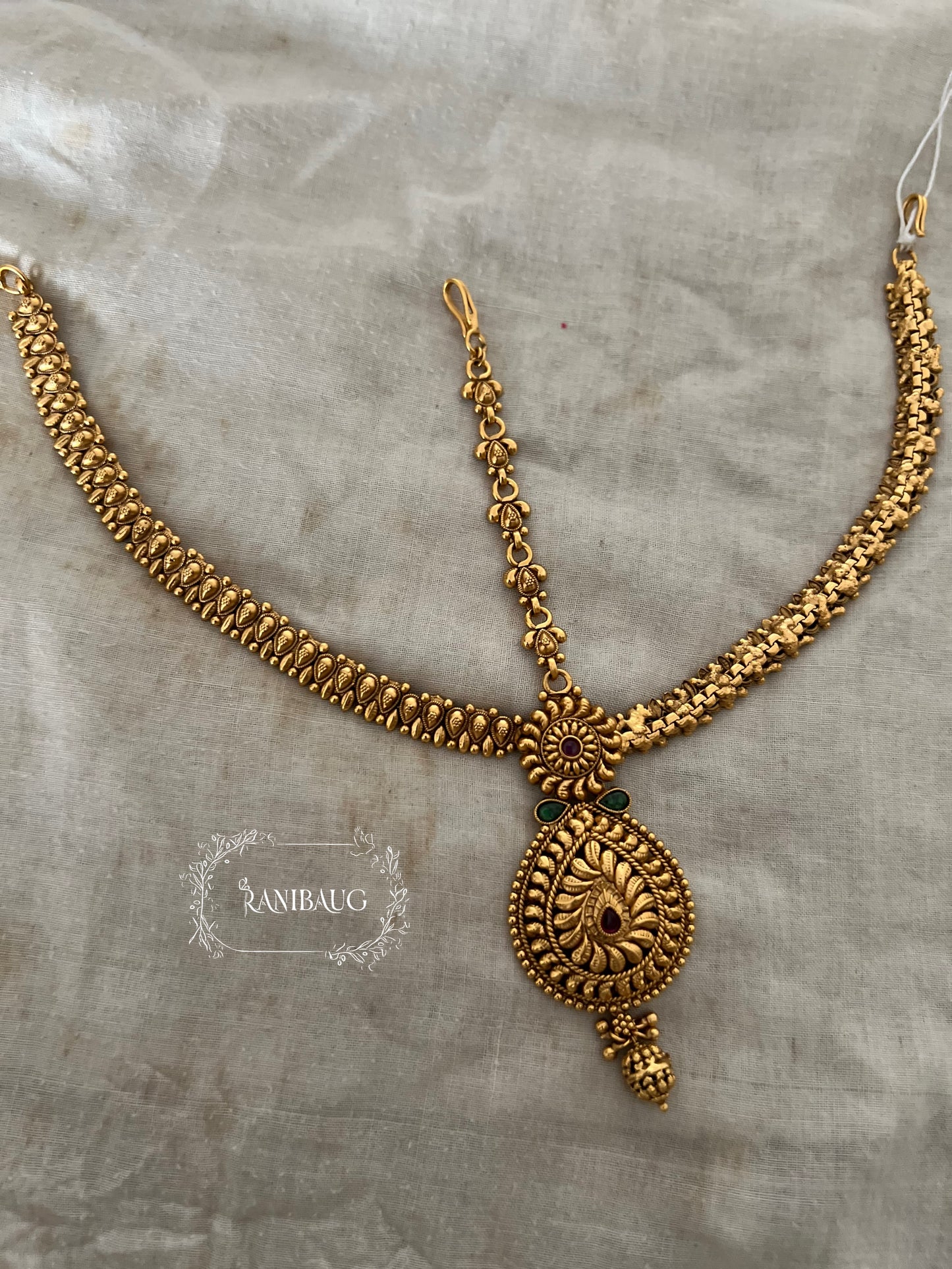 Padmini Heritage Rich Gold Tone Temple Mathapatti Hair Jewelry By Ranibaug