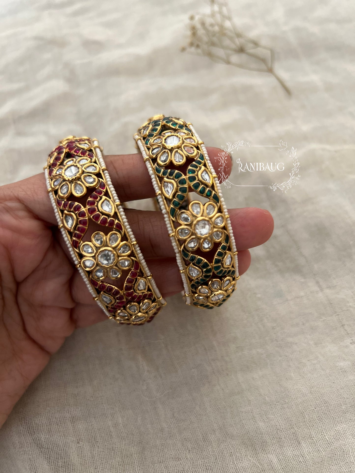 Paridhi Polki Kundan Patla Bangles For Bride By Ranibaug