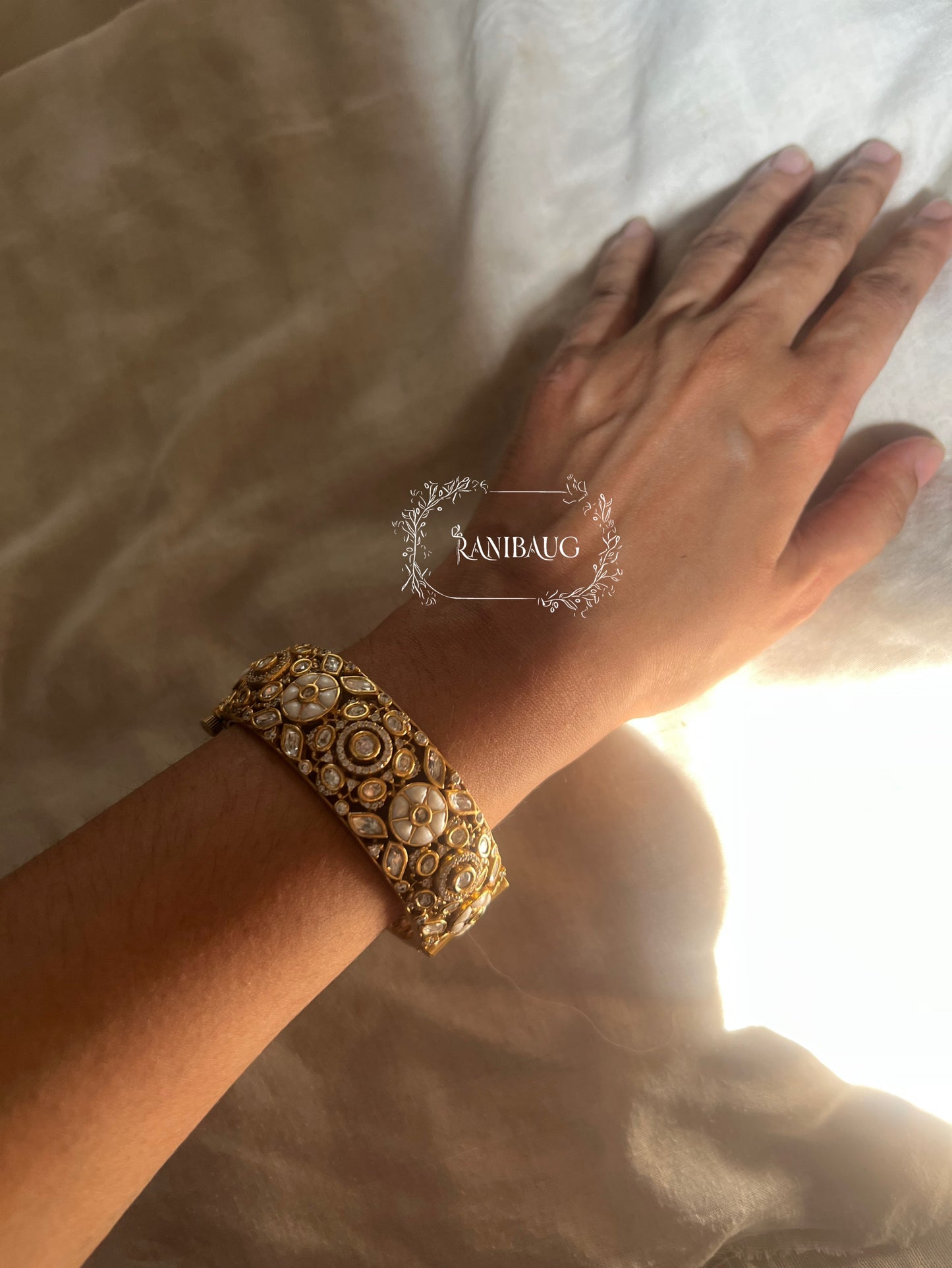 Pranami Victorian Mossainite Kundan Studded Antique Gold Bangle Set By Ranibaug | Bangles Wedding Exclusive Collection 2026