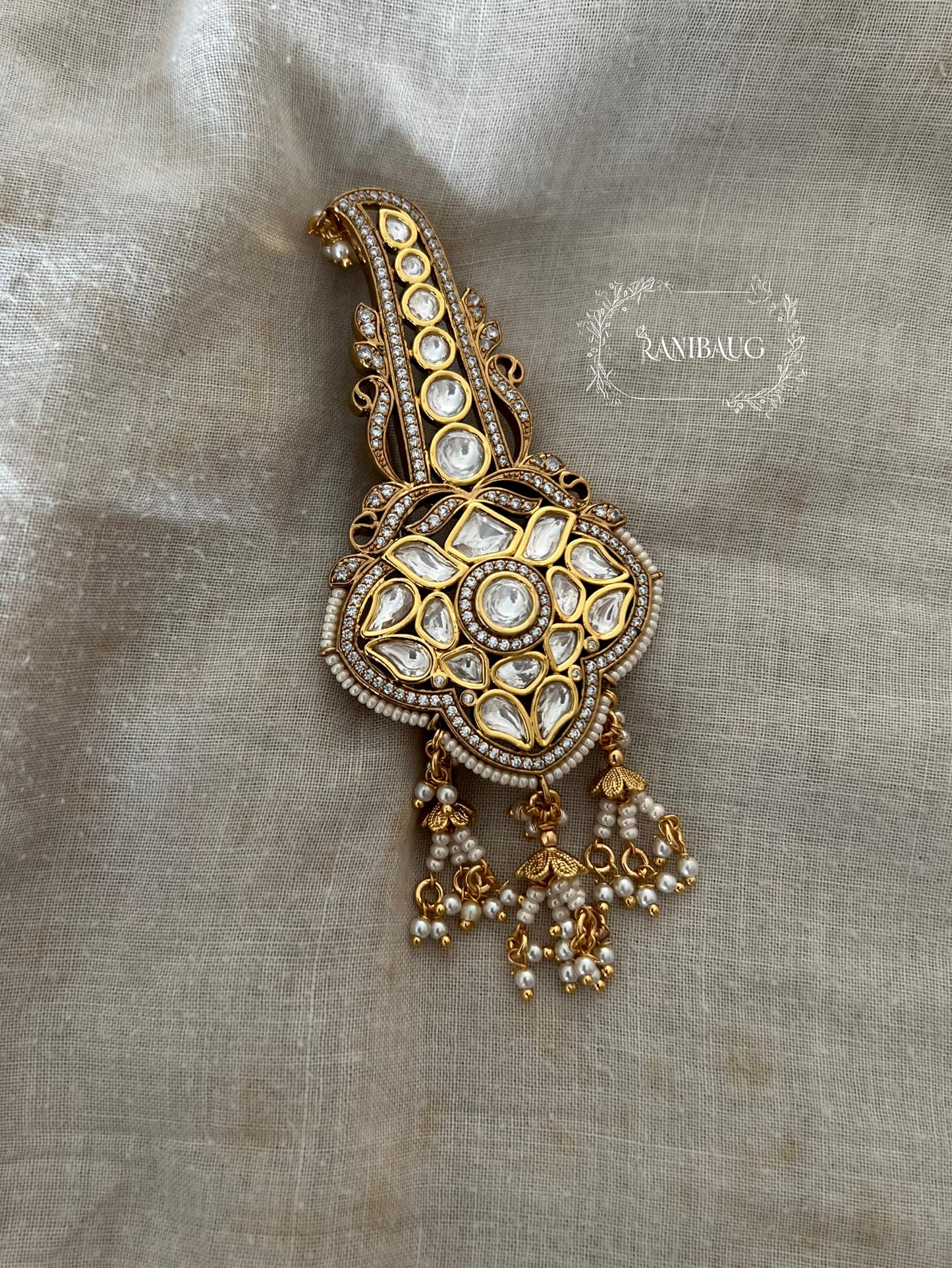 Preet Kalgi For Groom By Ranibaug | Designer Gold Plated Kundan Kalgi