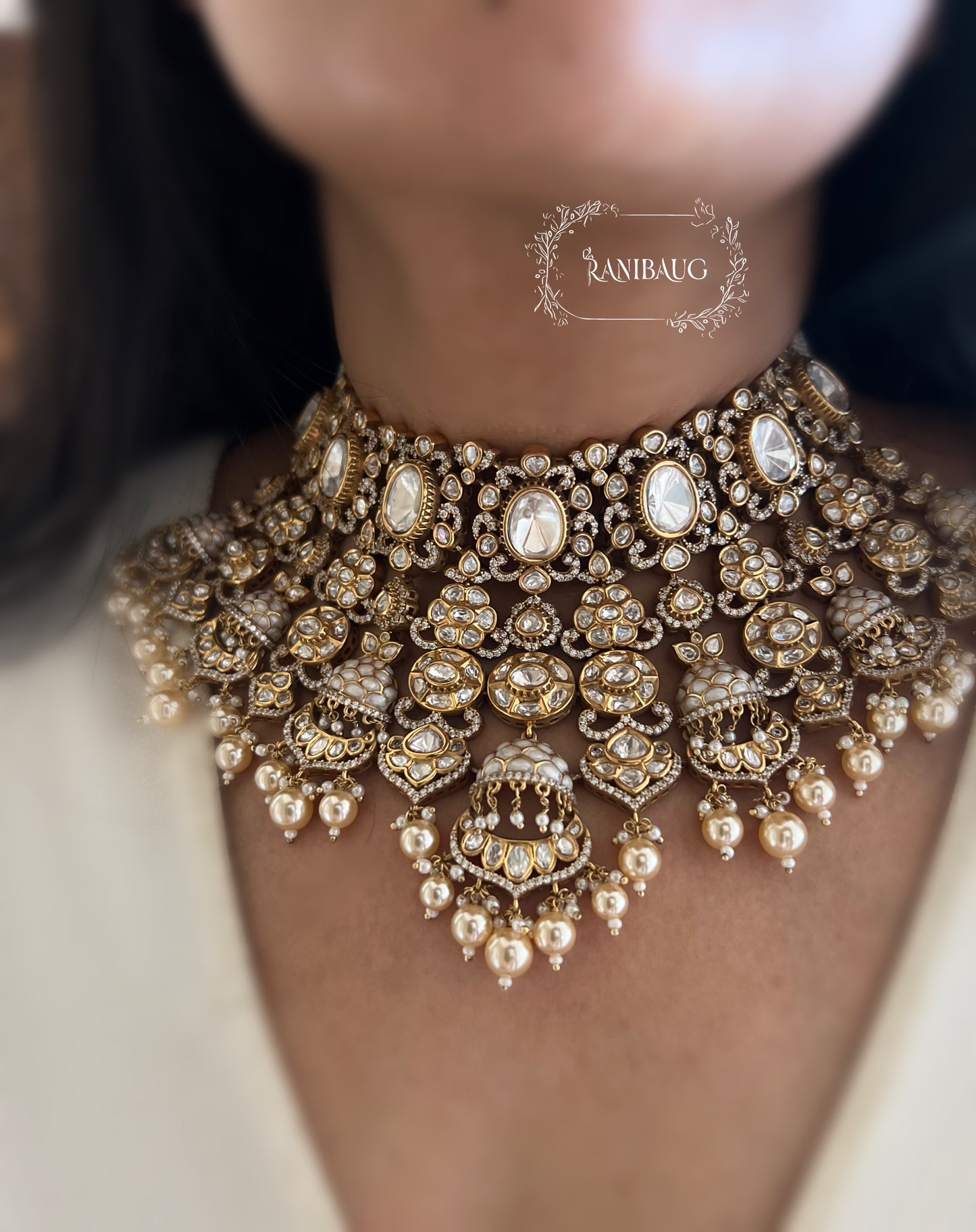 Rajasi round neck vintage heavy choker set with Maang Tikka Jewelry by ranibaug | Bridal Wedding Jewelry Latest Collection 2025 2026