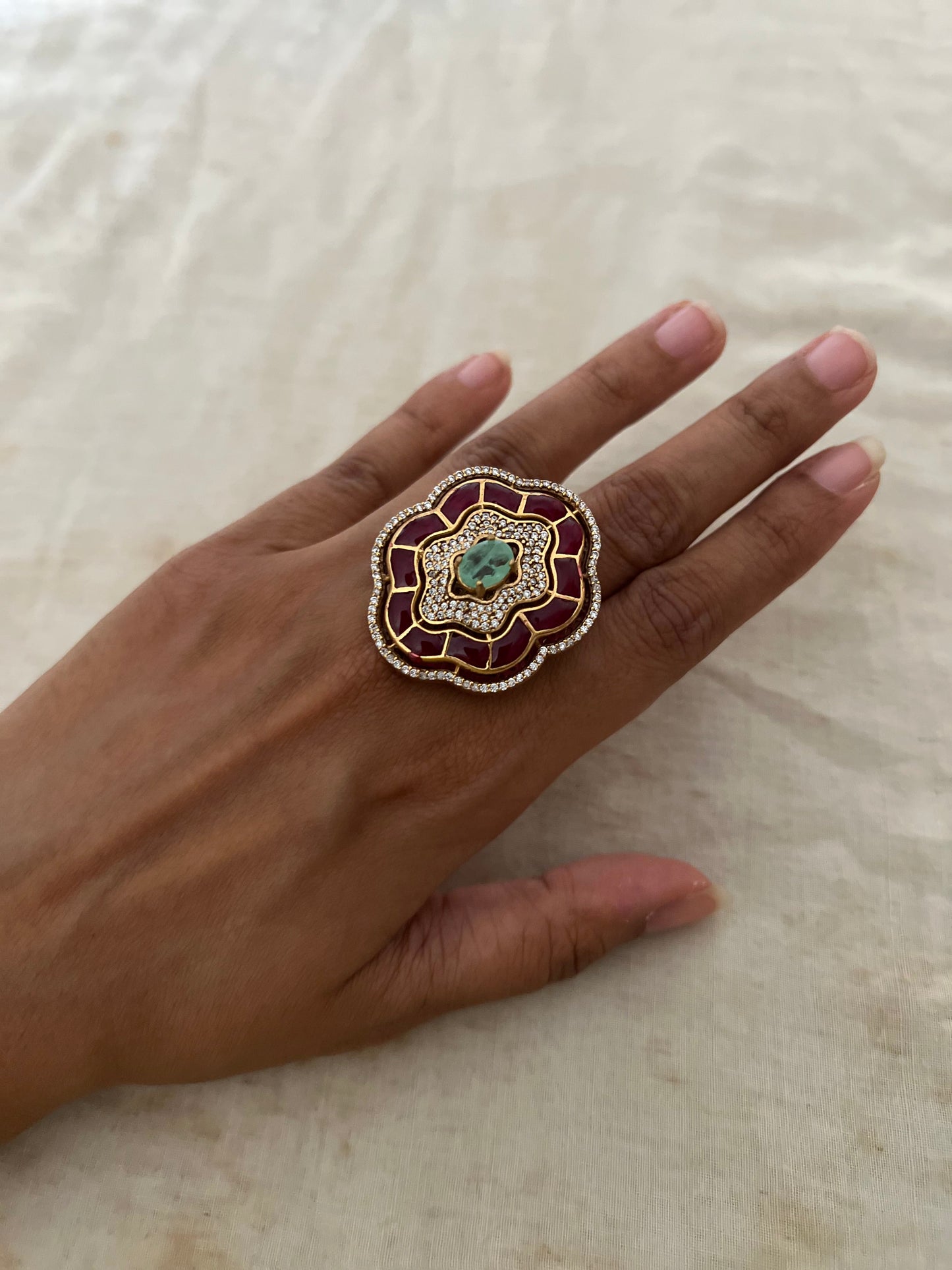 Rajkumari Polki Designer Traditional Ring Jewelry By Ranibaug