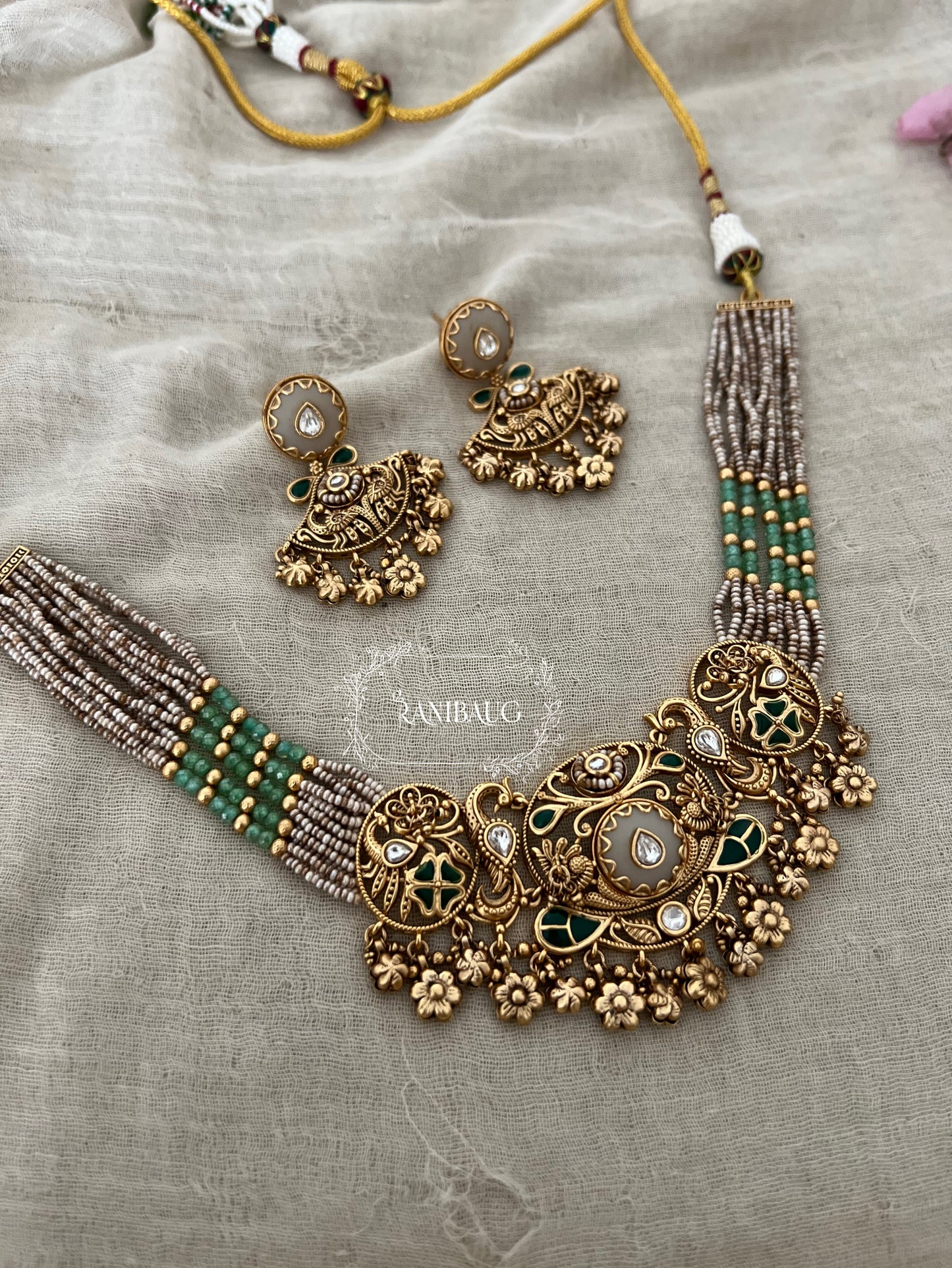 Rajshree Heritage Traditional Gold Choker Jewellery Set By Ranibaug