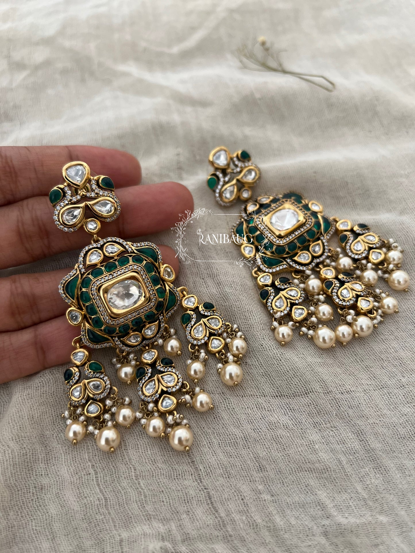 Ranibaug Jiya Kundan Pearl Earrings For Women