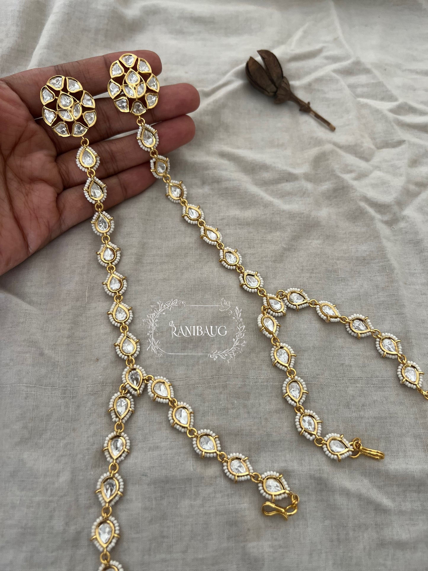 Ria Polki Kundan Victorian Hathphool | Ranibaug