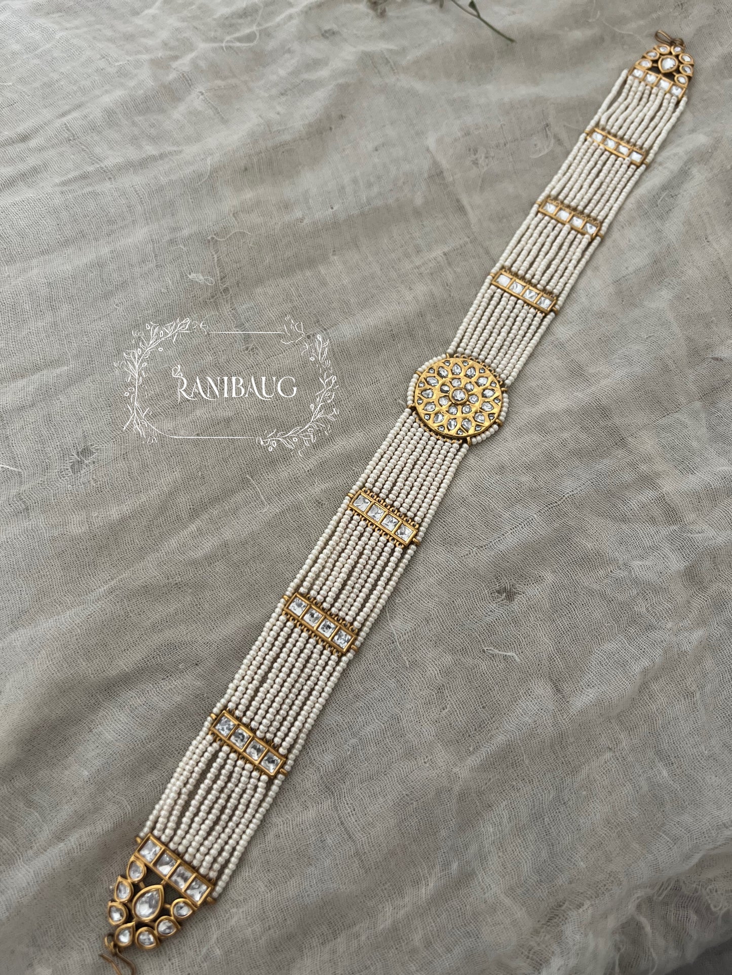 Riddhi Traditional Pearl Gold Layered Matha Sheesh Patti By Ranibaug