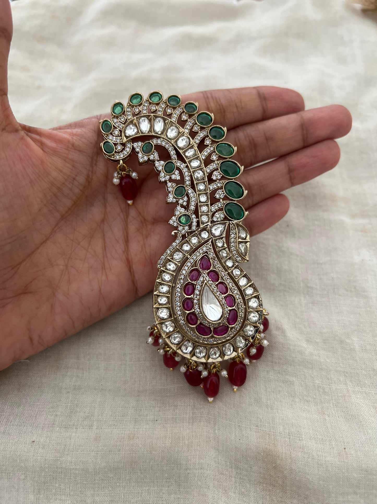 Sahej Polki Statement Kalgi For Groom By Ranibaug | Wedding Accessories For Dulha