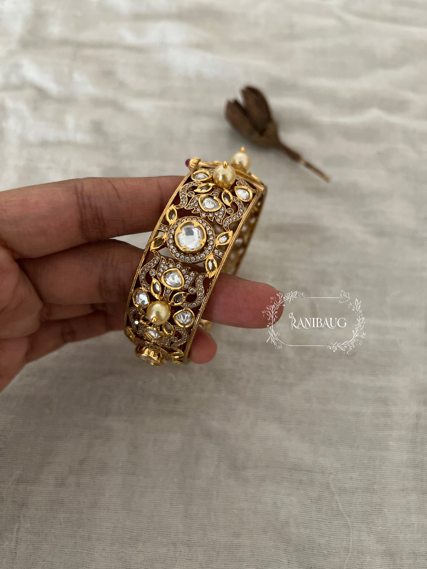 Samiksha Traditional Polki Kundan Bangles Gold By Ranibaug