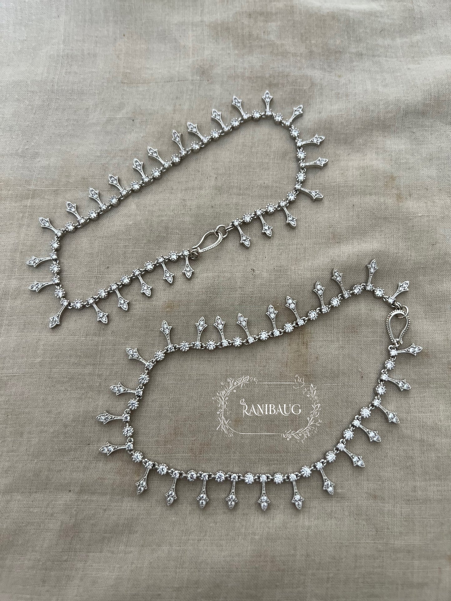 Shiwika Celestial Drop Diamond Anklet By Ranibaug