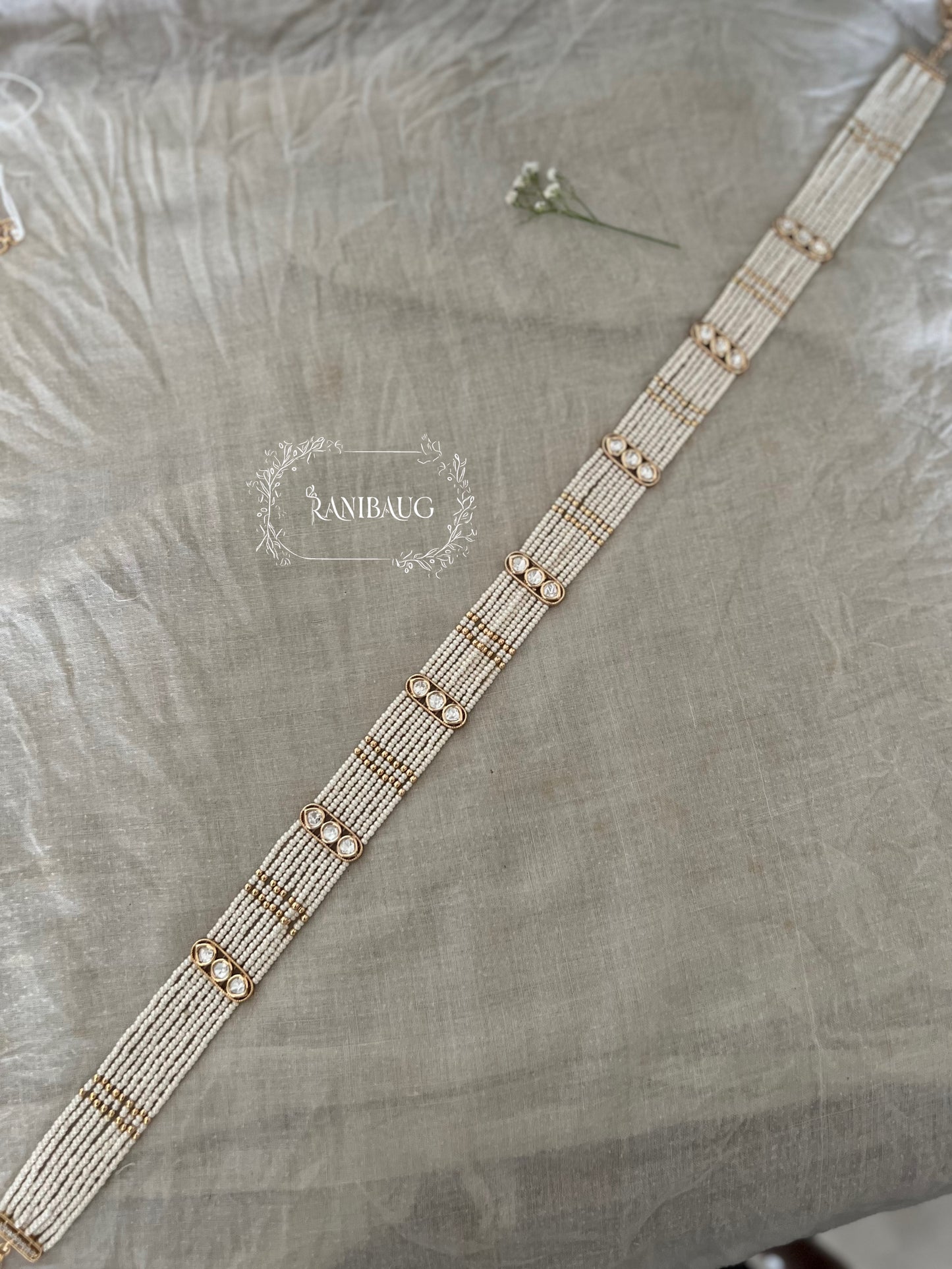 Shreyasi White And Gold Chain Kamarbandh Jewellery By Ranibaug