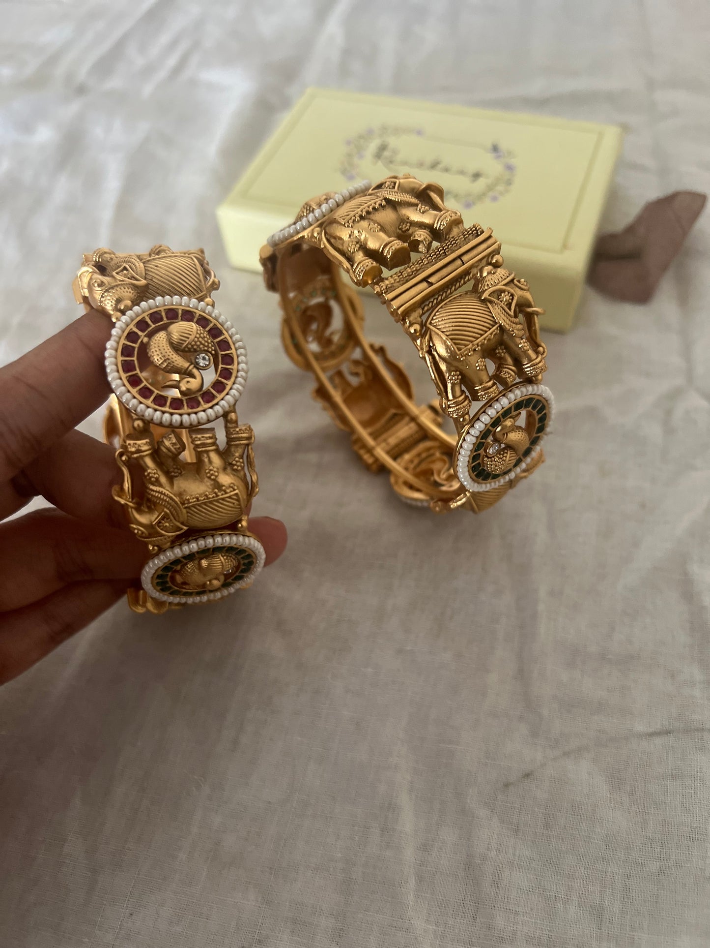 Shruti Indian Traditional Gold Fancy Bangle By Ranibaug