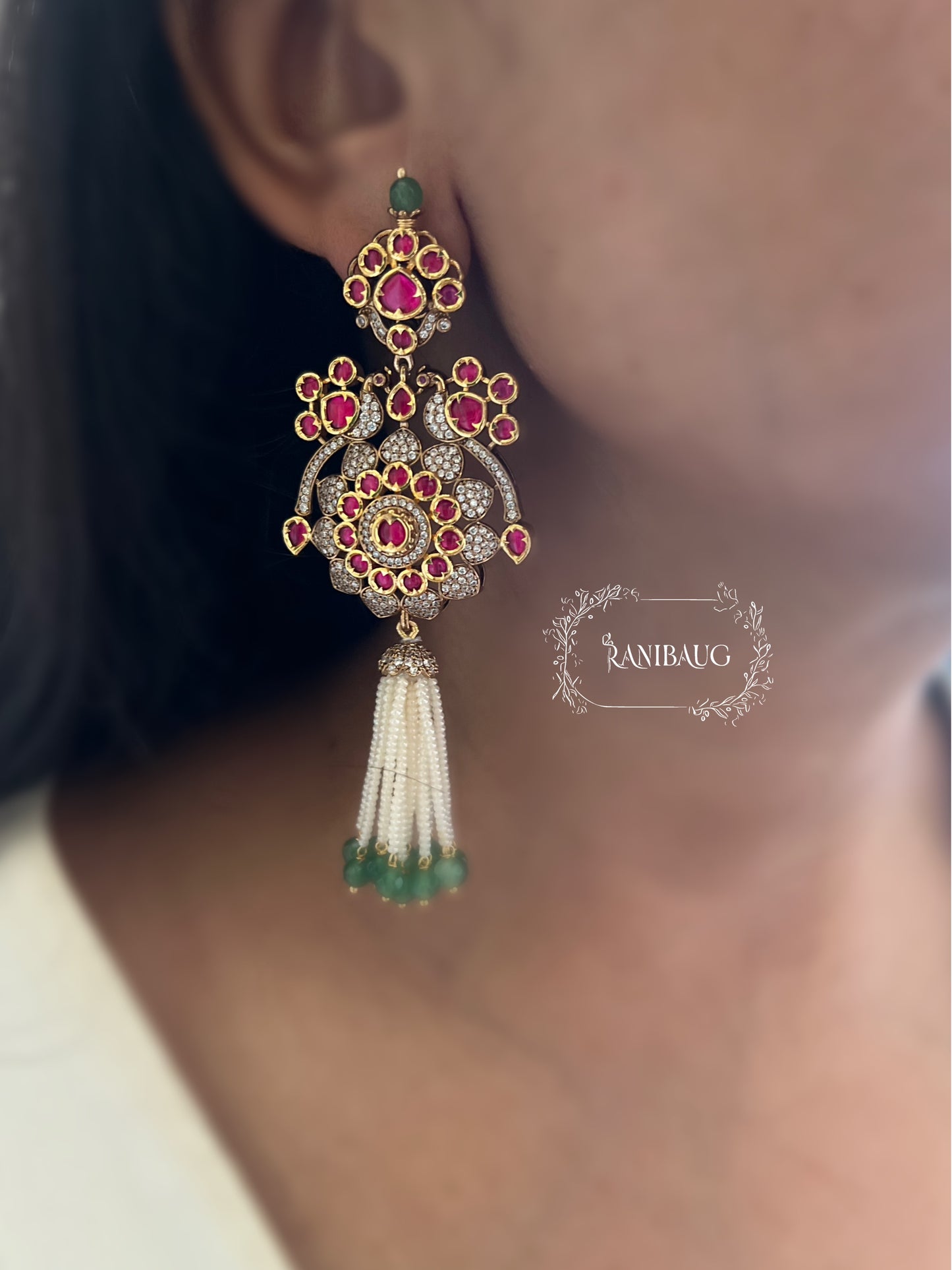 Sonali Long Pearl Bead Tassel Necklace Jewellery Set Temple Jewelry By Ranibaug | 2025 2026