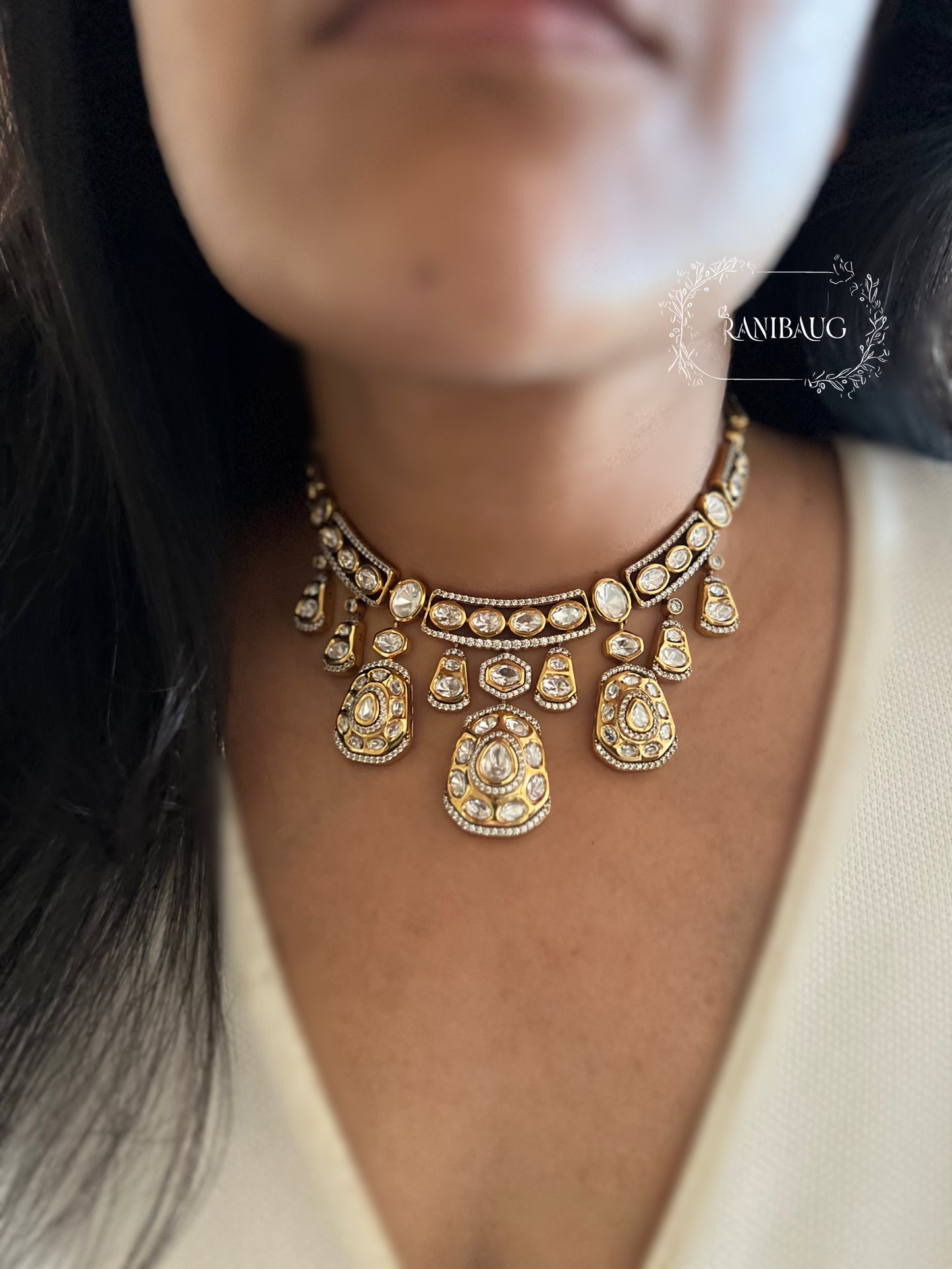 Sumali Mossainite Kundan Statement Necklace Set By Ranibaug | One Of The Uniquely Trendiest Jewelry Collection Piece 2025 2026