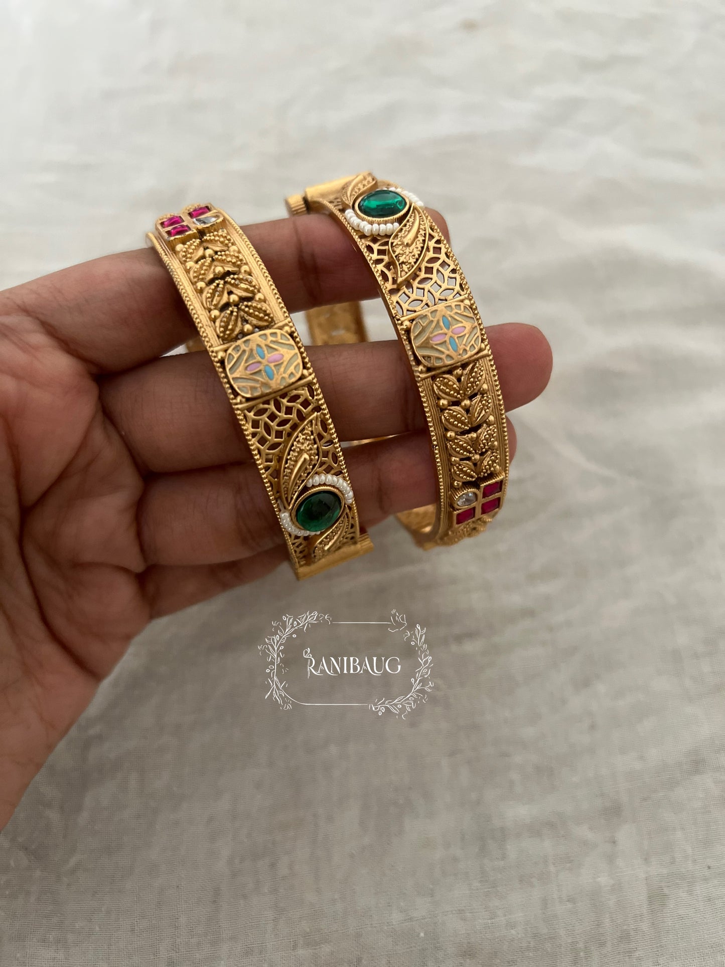 Suman Traditional Bangle Gold Bracelets For Women By Ranibaug