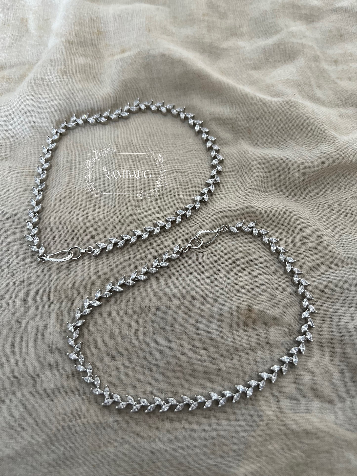 Tasha Leaf Structured Diamond Anklets Jewelry By Ranibaug