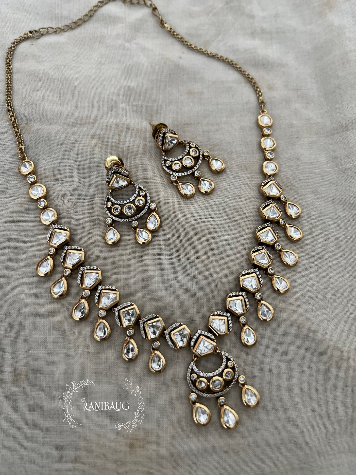 Vanisha Victorian Finish Polki Adorned Statement Festive Jewellery Set By Ranibaug | 2026