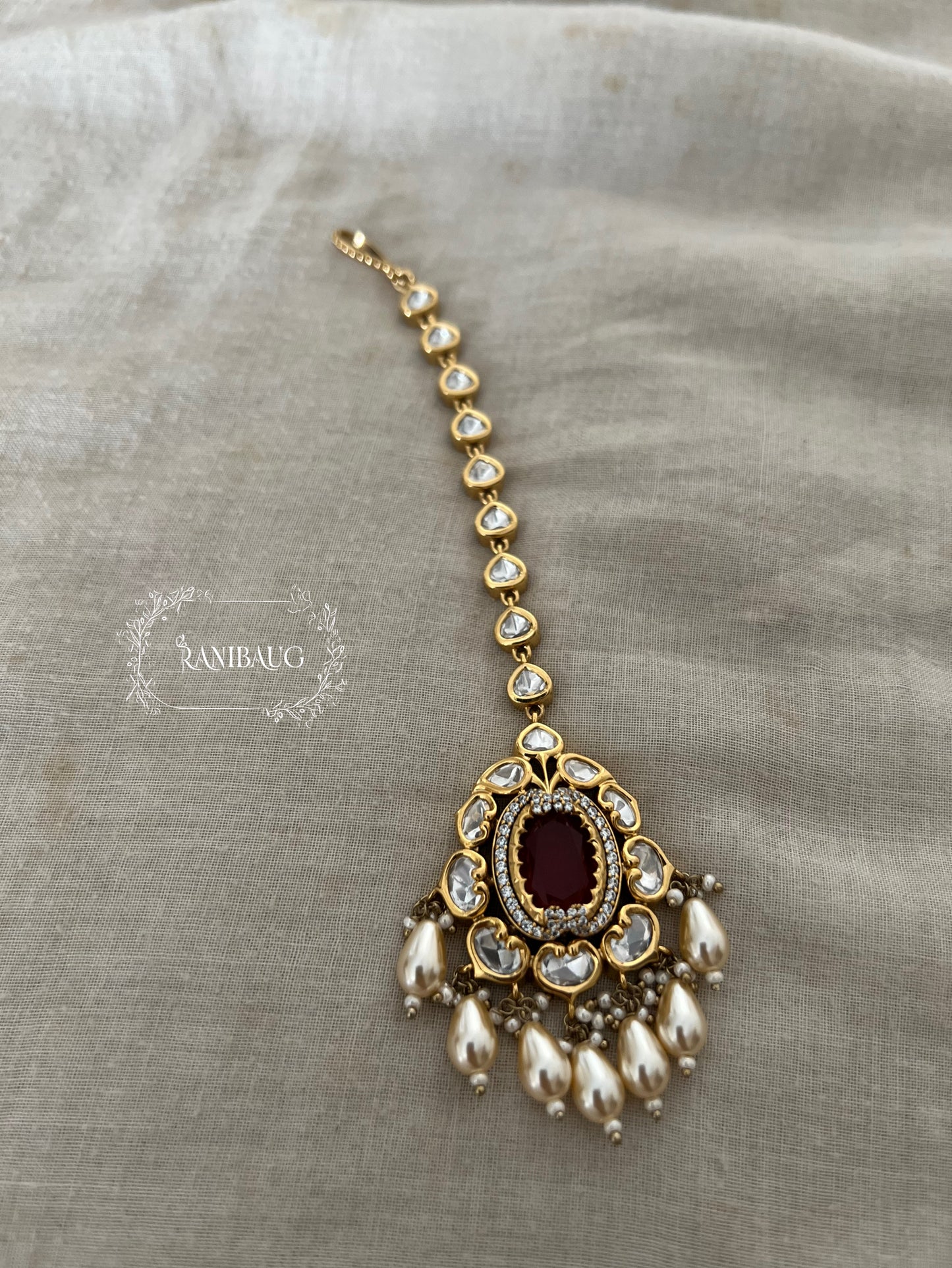 Vanya Trendy Polki Maang Tikka Jewellery For Sangeet By Ranibaug