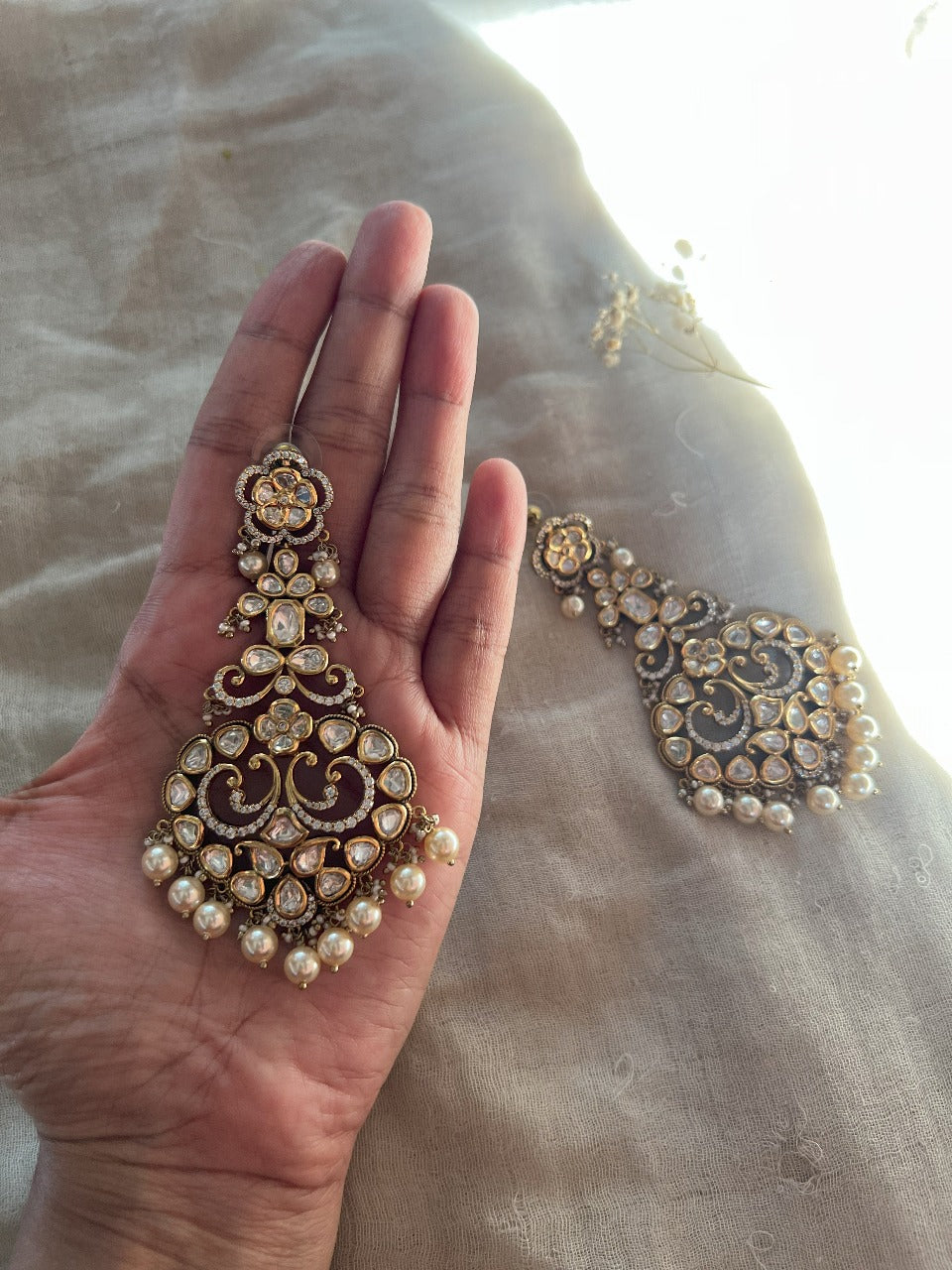 Karuna Bridal Kundan Earrings Premium Artificial Jewelry | Ranibaug