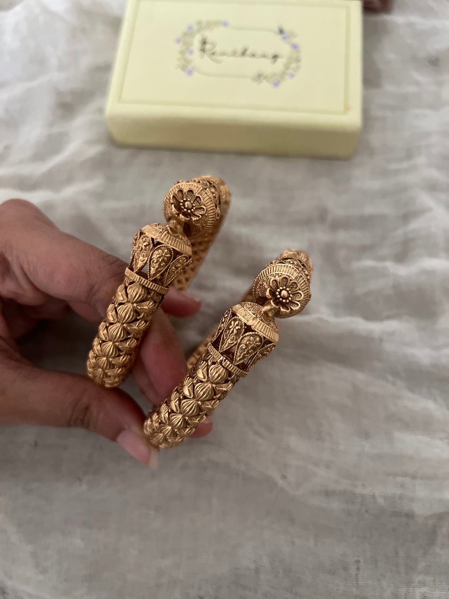 Yugakshi Premium Gold Plated Kada Traditional Heritagde Gold Bangles By Ranibaug