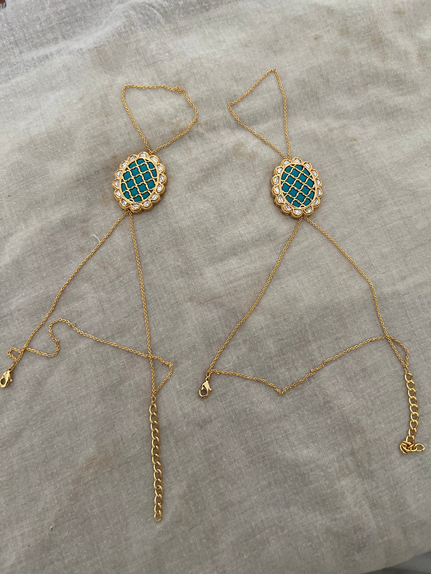 Zivika Kundan Studded Multi Color Accents Premium Gold Finish Haathphool Hand Jewellery By Ranibaug