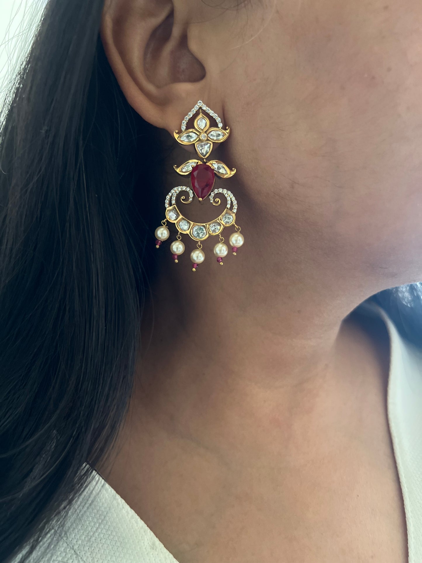 Eraya Heritage Polki Gemstone Danglers | Ranibaug