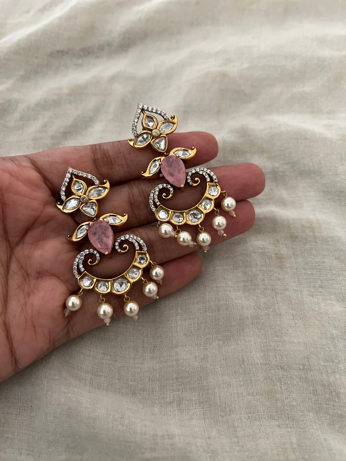 Eraya Heritage Polki Gemstone Danglers | Ranibaug
