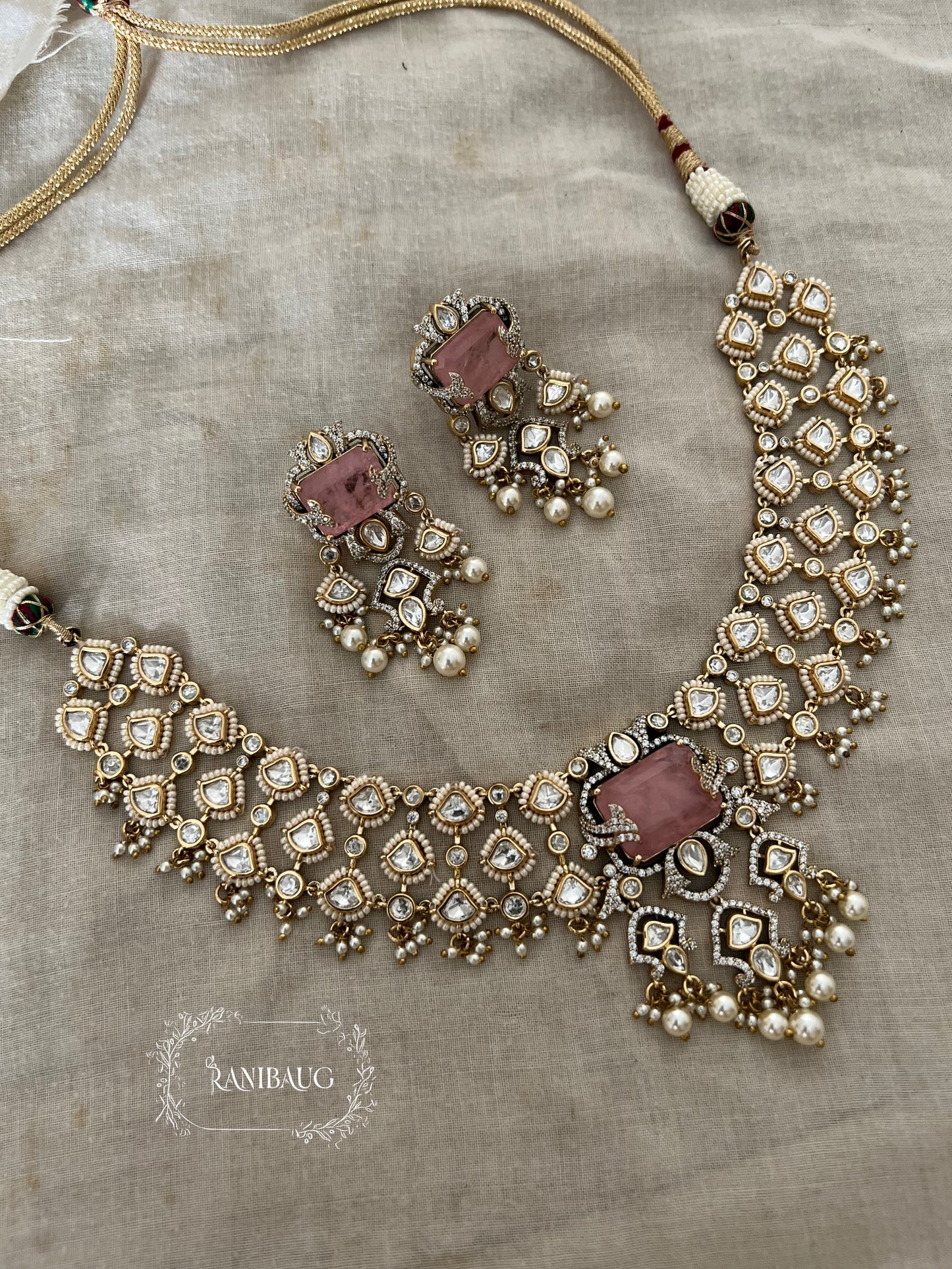 Manika Phool Aangan Bridal Kundan Choker Set By Ranibaug