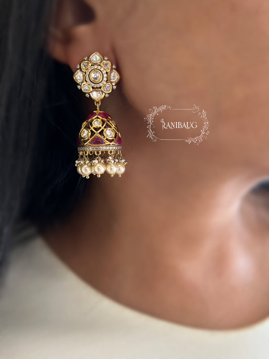 Suhani Minimal Studs Adorned Jhumka Style Earrings | Ranibaug